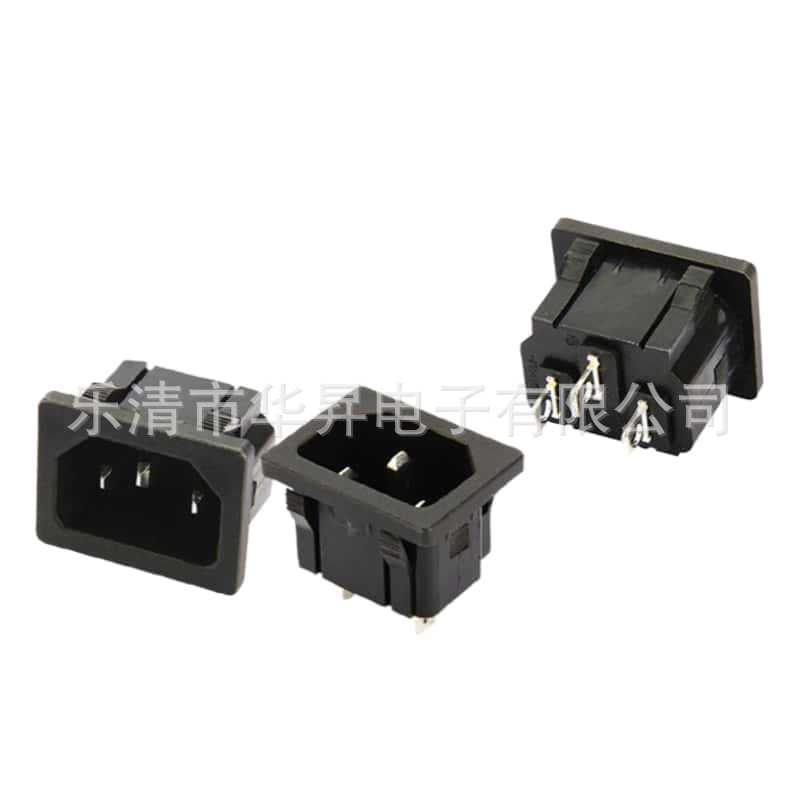 供应AC05 3芯插座 卡式AC电源插4