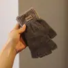 Guantes de Invierno de Cinco Dedos Cálidos Tejidos para Hombres y Mujeres, Compatibles con Pantalla Táctil, Forrados de Felpa, Engrosados, Guantes de Pareja para Ciclismo, Lindos Guantes de Invierno para Mujeres