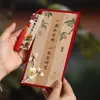 Nueva tarjeta de felicitación bordada con flor de ciruelo estilo chino para el Día del Maestro, tarjeta de bendición manuscrita de alta gama estilo antiguo, juego de sobres rojo y azul
