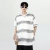 Nartaliy Camiseta de Contraste American Stripe Tie-Dye para Hombre Verano Americano Cuello Pequeño Manga Corta Fresca Media Manga