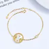 Pulsera de Plata de Ley 925 con los Doce Signos del Zodíaco para Mujer, Estilo Coreano Estilo Ins, Colgante Redondo de Moneda de Alta Gama, Nácar Blanco, Joyería de Amistad