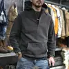 Sudadera con capucha y media cremallera para hombre, engrosada y forrada de felpa, estilo vintage lavado, cuello casual medio abierto, chaqueta juvenil, estilo americano