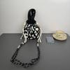 Bolso de Cubo Tejido para Mujer Patrón Original de Dibujos Animados Lindo Casual Combinable Cordón Portátil Bolso de Hombro Bolsa de Almuerzo Bolsa de la Fortuna