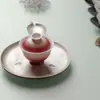 Rinyu Gui Song Luxo Leve Gradiente Vermelho Cheio de Talento Zen Alta Aparência Conjunto de Chá Gongfu Artesanal Tigela para Preparo de Chá Tigela para Beber Chá