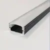 Canaleta de Luz Negra Mate 1709LED Tira de Luz Dura Carcasa de Aluminio para Canaleta Gabinete de Joyería Gabinete de Tira de Aluminio Tira de Luz Oculta