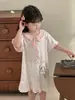 Vestido de Verano para Niñas Anmeiya, Pijamas Infantiles, Camisón de Encaje, Vestido con Volantes de Lyocell Tencel, Venta al por Mayor de Fábrica
