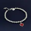 Joias de Comércio Exterior Banhado a Cobre Prata 925 Exclusivo Pulseira Coração Vermelho Temu Xiyin Tk Venda Quente