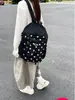 Mochila de lunares estilo coreano, bolsa ligera casual para exteriores y senderismo, bolsa versátil de nicho para laptop, mochila para estudiantes universitarios y de preparatoria