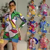 2025 Amazon Europeo y Americano Moda Transfronteriza Estampados Tops de Longitud Media Camisas Sueltas Casuales Camisas para Mujer