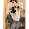 Suéter americano retro oversize grueso con forro polar de otoño e invierno para mujer, nuevo otoño 2024, top de estilo perezoso de otoño