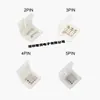 Conector a presión sin soldadura para tira de luz LED de 2p/3p/4p/5p/6 pines 8 mm 10 mm 12 mm placa desnuda tira de luz