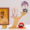Árbol de la Fortuna de Cristal Natural para la Riqueza, Adorno Decorativo para Sala de Estar, Entrada, Oficina, Escritorio, Regalo Creativo, Árbol de la Fortuna