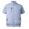 Ropa de refrigeración de verano con aire acondicionado personalizada de fábrica transfronteriza para hombre, ropa de trabajo de manga corta con ventilador más logotipo, ropa de trabajo con ventilador