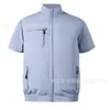 Roupas de Ar Condicionado Refrescantes de Verão Transfronteiriças Novas para Homens Manga Curta Roupa de Trabalho Refrigeração Externa Prevenção de Insolação Roupas com Ventilador para Homens e Mulheres Roupa de Trabalho