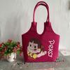 Nueva Bolsa de Fieltro Dibujo Animado Fujiya Oso Fresa Cesta de Verduras Bolsa de Mano Ligera Color Pitahaya Almacenamiento