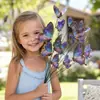 Cielo estrellado transfronterizo, estacas de mariposa de color fantasía estrella-luna, un juego de 12 decoraciones para jardín exterior, estacas para patio