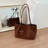 Bolsa de Veludo Camurçado Feminina 2026 Nova Outono High-End Melanin Bolsa para o Dia a Dia Grande Capacidade Bolsa Tote de Ombro Único