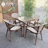Mesa e cadeira de malha ao ar livre, jardim, cadeira de jantar, leite, loja de chá, cafeteria, varanda, mesa vermelha líquida e cadeira, mesa de chá, combinação de móveis