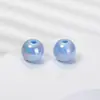Cor Sólida Galvanizado Cor AB Acrílico Furo Reto Contas Redondas Contas Soltas DIY Acessórios para Joias Pulseira Corrente de Celular Materiais para Miçangas
