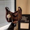 Bolso Retro a Cuadros de Gran Capacidad para Mujer Otoño e Invierno Nueva Moda Trendy de Lana Versátil de Hombro Tote Bolso Nicho