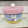 Cesta de Almacenamiento Tejida de Cuerda de Algodón Simple para Hogar Sala de Estar Cocina Snacks Artículos Varios Cesta de Almacenamiento Organizador de Hilo de Algodón de Escritorio