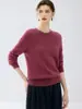 Suéter de cachemira para mujer con cuello redondo, nuevo suéter base de punto liso para otoño e invierno, suéter pullover holgado de cachemira