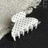 Un Nuevo Pinza para el Cabello de Acetato Estilo Coreano de Lan, Pinza para el Cabello de Tamaño Mediano con Rayas de Lunares Retro Simple, Pinza de Tiburón para Mujer para Peinados de Media Recogida