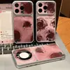Funda de teléfono de rosa roja degradada, adecuada para iPhone 16 Pro Max y teléfonos Apple 17; electrochapado para una transformación rápida