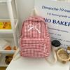 Mochila Estilo Japonés Xiaoqing Nueva Escuela Secundaria para Estudiantes de Secundaria Mujeres Estilo Coreano Estilo Ins Estudiantes de Secundaria Estudiantes de Secundaria Mochila a Cuadros con Lazo