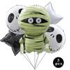 Nuevo globo decorativo para fiesta de Halloween con diseño de momia, gato negro y calabaza, de cinco piezas