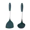 Espátula de silicone espessa anti-queimadura antiaderente para wok colher de sopa para mexer colher para mexer escorredor grande doméstico conjunto de espátulas para fritar utensílios de cozinha