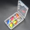 Luya sequências coloridas metal 12 peças conjunto caixa 6 compartimentos isca dura isca artificial Luya isca falsa isca de pesca