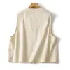 Toma real de un top de mujer de diseño retro estilo Hong Kong, cuello redondo, corte holgado, chaqueta chaleco estilo 2026 nuevo