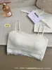 W023 Camisola de renda de alta qualidade estilo coreano com bojo, top interno simples e elegante estilo francês
