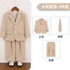 Traje de Niño Otoño e Invierno Nuevo Estilo Chino Chaleco Estampado Chaqueta de Traje Pequeño para Niño Traje Formal para Padrino Traje de Presentación