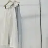 Calça Casual Feminina Tencel Algodão Brilho Fino Perna Curva 2026 Verão Estilo Fino Cintura Elástica Cordão Caimento Relaxado Perna Larga Casual Longa