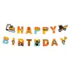 Banner de Feliz Cumpleaños Decoraciones de Cumpleaños para Niños Bebé Bandera de Cola de Pez de Papel Dorado Banderines de Fiesta Dibujos Animados