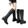 Botas longas simples emagrecimento estilo francês para mulheres, novas botas retas de outono, versáteis para combinar com calças de alfaiataria, botas de montaria de cano alto pretas