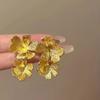 ¡Flores de riqueza humana! Pendientes Antiguos Medios Pendientes de Flores Estilo Corte Retro Dos Formas de Uso Moda Sentido de Alta Gama Pendientes de Oro