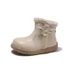 Botas de Nieve para Niñas Invierno Nuevos Zapatos de Algodón para Niños Botas con Felpa Botas Cortas Antideslizantes de Princesa para Niñas Botas de Cuero para Niñas