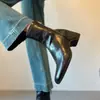 Botines elásticos de cuero genuino para mujer, con interior que aumenta la altura 6CM, punta cuadrada, tobillo elástico, nuevos botines versátiles y ajustados 2026, Botas Martin