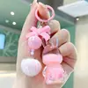 Mini Conejo Arena Líquida Llavero Dibujo Animado Muñeca Acrílica Colgante Lindo Arena Líquida Llavero Mochila Pequeño Regalo