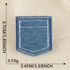 Patch de Tecido Jeans Azul Claro com Bolso Falso para Costurar ou Colar com Ferro Decoração Bordada Acessórios para Sapatos e Chapéus
