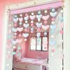 Decoração Pendurada Fofa Coração Pêssego Rosa Estilo Coreano Sem Furos para Porta de Quarto de Menina, Cortina de Porta Pequena, Cortina Pendurada Divisória, Cortina de Cordão