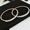 Pulsera de Diamantes de Acero de Titanio de Tres Lados para Mujer Color Libre Oro Rosa Simple con Abertura Tarjeta Encendida Moda Pulsera de Lujo Ligero Nuevo Estilo