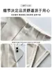 Pantalones de Traje de Lana Grises para Mujer, Nuevos de Otoño e Invierno de Cintura Alta Adelgazantes Holgados con Caída Forrados de Polar Estilo Old Money Rectos de Pierna Ancha