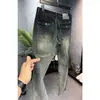 Calça Jeans Lavada para Primavera e Outono para Homens, Calças Casuais, Versátil de Rua, Solta, Reta, Moda Tendência Retrô, Calças de Algodão para Homens