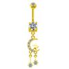 Anillo de ombligo de mariposa transfronterizo europeo y americano de Gaibei, uña de ombligo en forma de corazón, decoración de ombligo, anillo de ombligo de luna, joyería de perforación corporal en stock