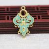 Yiwu ouro raio cor cobre banhado a ouro DIY ponto Cui imitação ouro queima azul esmalte testa acessórios para cabelo B3568
