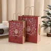 Bolsa de Mão para Presente de Doces de Natal Infantil Embalagem de Caixa de Lembrança de Natal Bolsa para Festa de Feriado Bolsa de Papel Kraft
